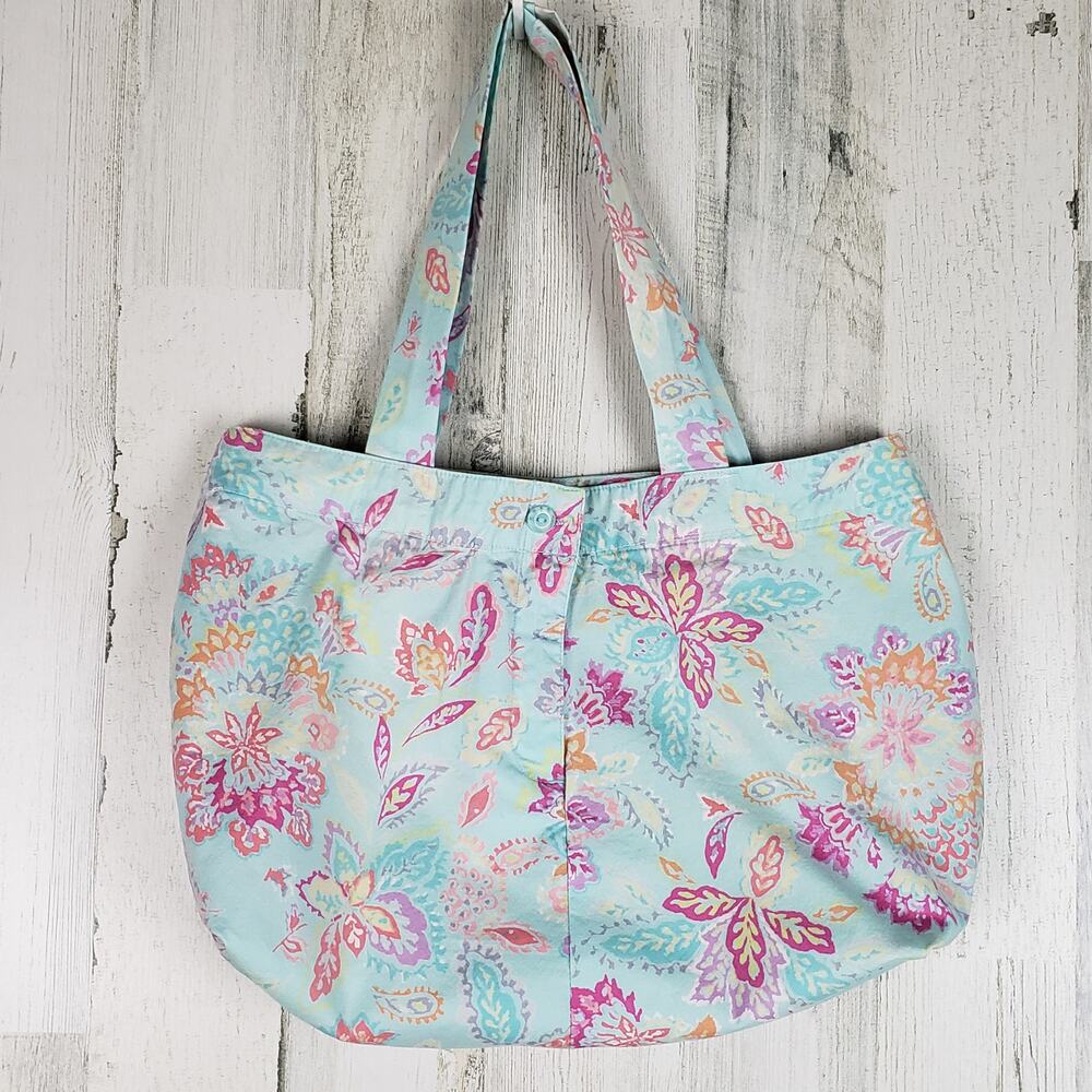 Handmade Multicolored Floral Paisley Repurposed Shoulder Bag